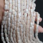 Faceted Rectangle Glass Beads 8:6mm color Beige Porcelain AB, 1 strand (~72 beads)