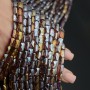 Faceted Rectangle Glass Beads 8:6mm color Lilac AB, 1 strand (~72 beads)