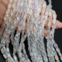Faceted Rectangle Glass Beads 8:6mm color Crystal AB, 1 strand (~72 beads)