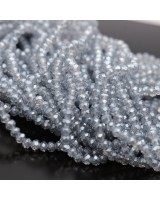 Rondeles facetados de cristal 3:2mm color Gris-Azul, 1 hilo(~115 rondeles)