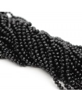 Rondeles facetados de cristal 3:2mm color Negro, 1 hilo(~110 rondeles)