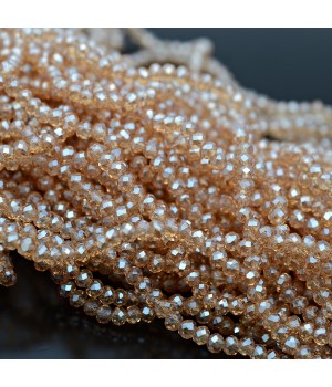 Rondeles facetados de cristal 3:2mm color Champán, 1 hilo(~110 rondeles)
