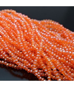 Rondeles facetados de cristal 3:2mm color Mandarina, 1 hilo(~110 rondeles)