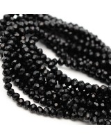 Рондель граненый ювелирное стекло 4:3мм цвет Черный, 1 нить(~110бусин)