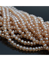 Рондель граненый ювелирное стекло 4:3мм цвет Шампанское, 1 нить(~110бусин)