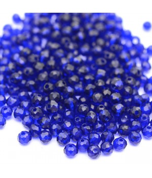 Рондель граненый ювелирное стекло 4:3мм цвет кобальт, 1 нить(~110бусин)