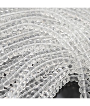 Rondeles 5:8mm vidrio color Cristal, 1 hilo(~75 rondeles)