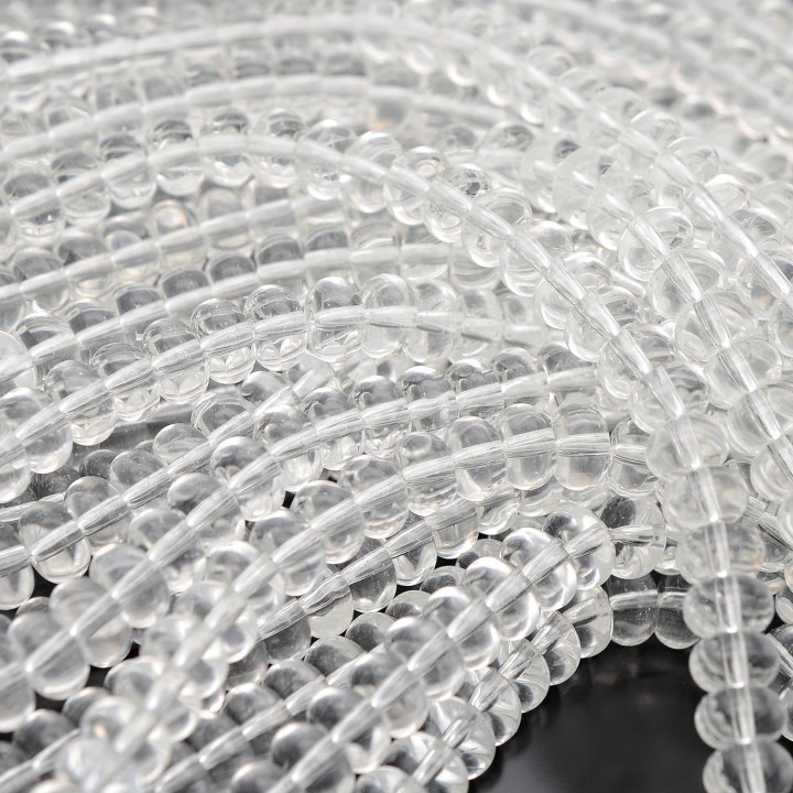 Rondeles 5:8mm vidrio color Cristal, 1 hilo(~75 rondeles)