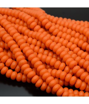 Rondeles 5:8mm vidrio color Naranja, 1 hilo(~75 rondeles)