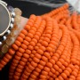 Rondeles 5:8mm vidrio color Naranja, 1 hilo(~75 rondeles)