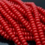 Rondeles 5:8mm vidrio color Rojo, 1 hilo(~75 rondeles)