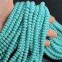 Rondeles 5:8mm vidrio color Turquesa, 1 hilo(~75 rondeles)