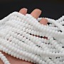 Rondeles 5:8mm vidrio color Blanco, 1 hilo(~75 rondeles)