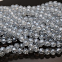 Cuentas de cristal Bola facetada 8mm color Azul Cris, 1 hilo(~68 cuentas)