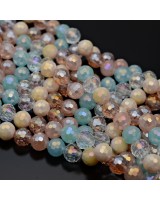 Хрустальные бусины 8мм алмазная огранка Микс 1 Карамель, 1 нить(50 бусин)