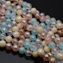 Faceted Round Glass Beads 8mm Mix 1 color(Milk Caramel), 1 strand(50 beads)