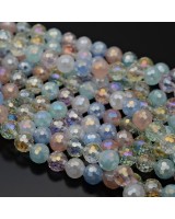 Хрустальные бусины 8мм алмазная огранка Микс 2 Пудра, 1 нить(50 бусин)