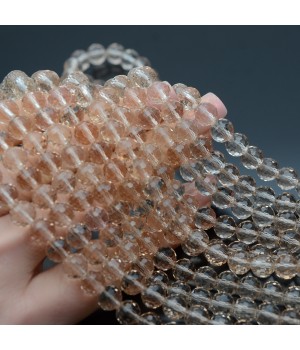 Хрустальные бусины 8мм алмазная огранка цвет Дымчатый кварц, 1 нить(~68 бусин)