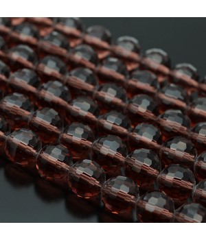 Хрустальные бусины 10мм алмазная огранка цвет Гранат, 1 нить(~68 бусин)