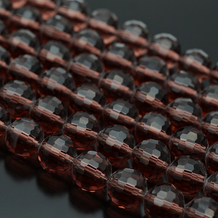 Хрустальные бусины 10мм алмазная огранка цвет Гранат, 1 нить(~68 бусин)