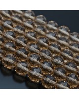 Хрустальные бусины 10мм алмазная огранка цвет Дымчатый кварц, 1 нить(~68 бусин)