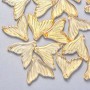 Transparent Spray Painted Glass Fishtail Shape Pendants with Glitter Powder Gold color, 5 pieces