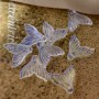 Transparent Spray Painted Glass Fishtail Shape Pendants with Glitter Powder Crystal AB color, 5 pieces