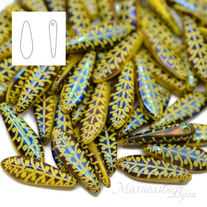 Dagger 5:16mm yellow opaque laser rye, 10 pieces