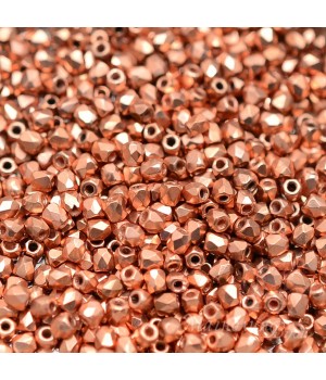 Чешские граненые бусины Copper Plated True 2мм, 50 штук