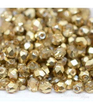 Czech faceted beads Apricot 4mm, 20 pieces