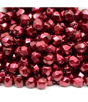 Czech faceted beads Pearls Burgundy 4mm, 20 pieces