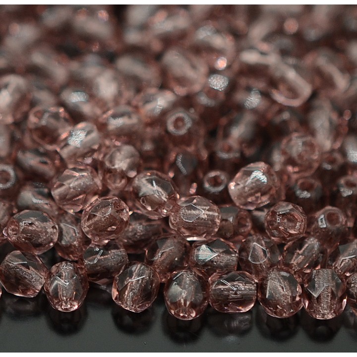 Czech faceted beads Amethyst 4mm, 20 pieces