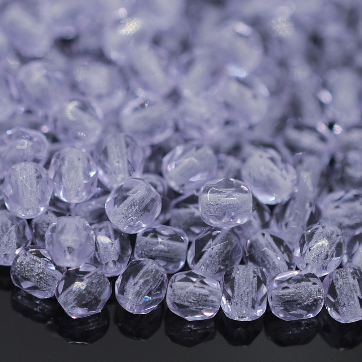 Czech faceted beads Violet 4mm, 20 pieces