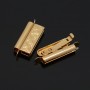 Cierre Beadslide para tejido de cuentas con clip decorado(CLSP217GP-36), dorado 24K