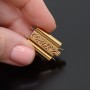 Cierre Beadslide para tejido de cuentas con clip decorado(CLSP217GP-36), dorado 24K