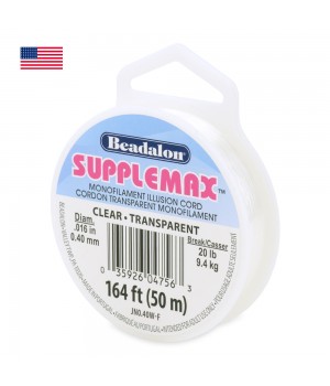 Cordón De Ilusión Transparente Monofilamento Supplemax Beadalon 0.40mm, 50m