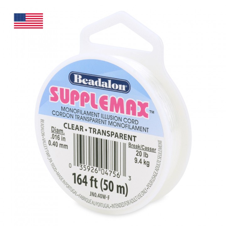Мононить(иллюзионная нить) Beadalon Supplemax 0.40мм прозрачная, 50 метров