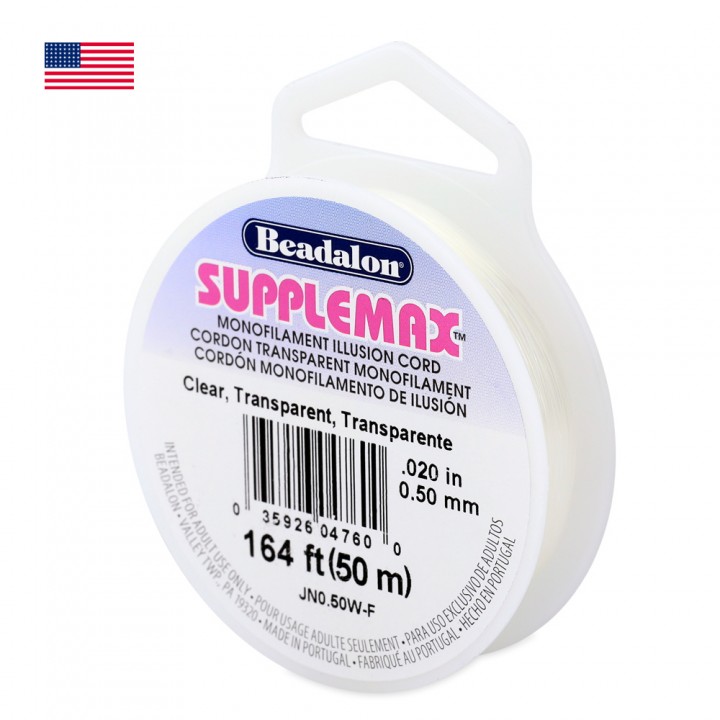 Мононить(иллюзионная нить) Beadalon Supplemax 0.50мм прозрачная, 50 метров