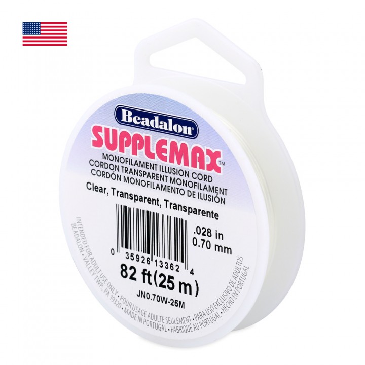 Мононить(иллюзионная нить) Beadalon Supplemax 0.70мм прозрачная, 25 метров
