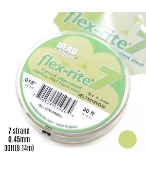 Hilo de acero "Flex-Rite 7" 0.45mm recubierto de nylon verde, 1 bobina(9.14m)