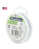 Hilo de acero "Beadalon 7" 0.46mm recubierto de nylon color blanco, 1 bobina(9.2m)