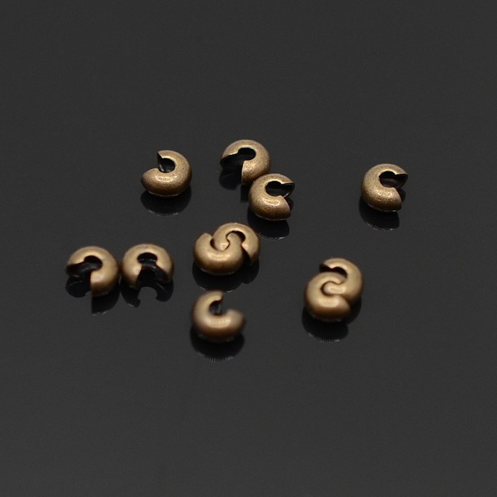 Crimp (covering) beads 3mm 10 pieces, color bronze