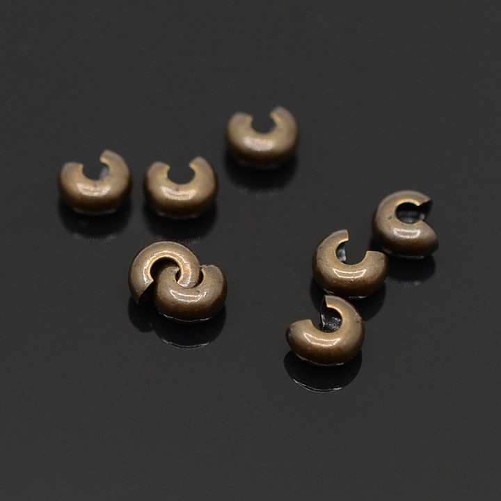 Crimp (covering) beads 4mm 10 pieces, color bronze