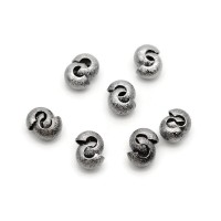 Cubre chafas bolas abiertas 4mm color negro, 10 unidades