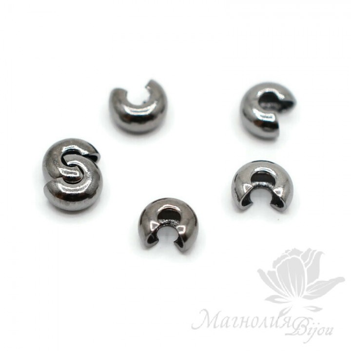 Crimp (covering) beads 4mm 10 pieces, blackening