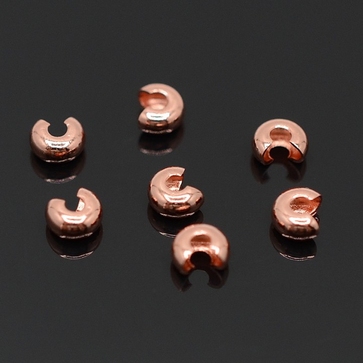 Crimp (covering) beads 4mm 10 pieces, rose gold