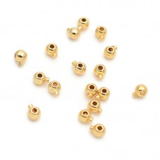 Chafas redondas aplastables 3mm 10 piezas, baño de oro de 18K
