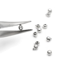 Кримпы One Touch зажимные 10 штук, родиевое покрытие