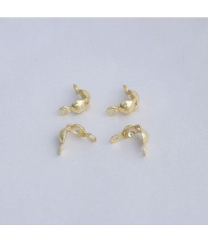 Tapanudos 3mm 2 anillas baño de oro 14K, 20 piezas