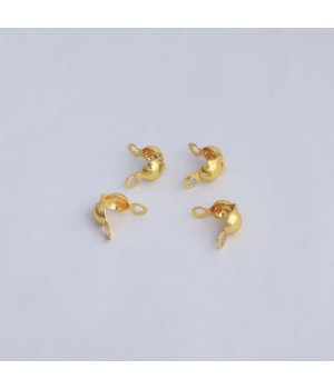 Tapanudos 3mm 2 anillas baño de oro 18K, 20 piezas